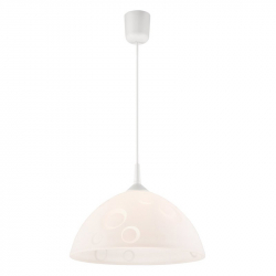 Lustra alb cercuri 1x60W E27 sticla 