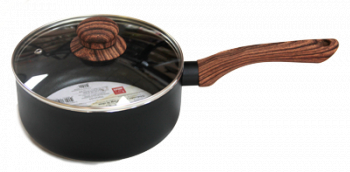 Cratita cu coada TANGO cu invelis antiaderent ceramic 18x8cm culoare neagra 