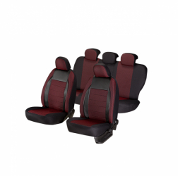 Huse scaune auto AUDI A2 2000-2005 dAL Elegance Rosu Piele ecologica + Textil 