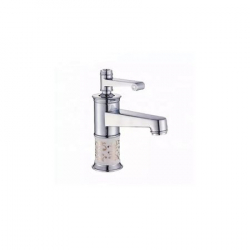Baterie lavoar Chrome White corp ceramica inaltime medie