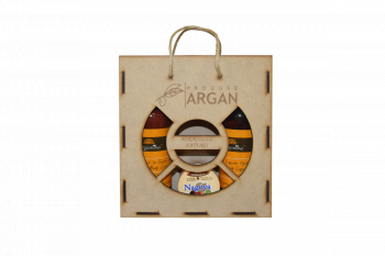 SET CADOU RUSTIC ARGAN CUTIE LEMN SAPUNLICHID CU ULEI ARGAN 400 ML+LOTIUNE ARGANINE 400 ML+CREMA ARGAN 100 ML 