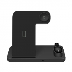 Statie incarcare/incarcator Wireless 4in1 cablu de incarcare Type C pentru iPhone/Airpods/Apple Watch/ Pix pentru Ipad Negru BBL1240