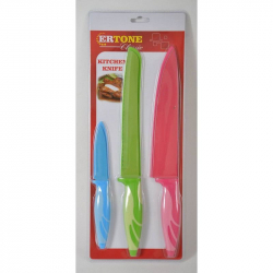 Set 3 cutite inox colorat antiaderent 