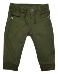 Pantaloni baieti cu bata elastica ARMY GREEN 68-74cm 6-9luni 