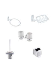 Set cinci piese accesorii baie alb mat TRENDY S 