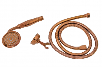 Set dus rose-gold cu para furtun si suport dus TRENDY S