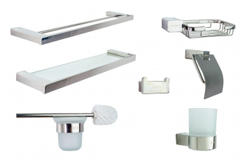 Set sapte piese accesorii baie TRENDY S inox cromat 