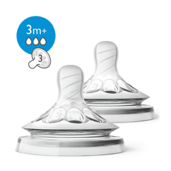 Tetina natural Philips Avent SCF043/27 +3luni Debit mediu Supapa anti-colici 2 buc 