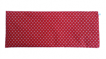 Husa de perna cervicala dreptunghiulara rosie cu buline 50 x 20 cm bumbac satinat