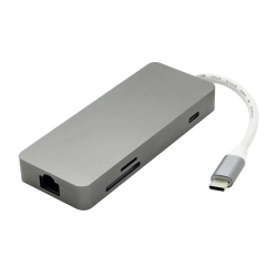 Adaptor HUB aluminum Pro Type-C la 7 in1 la SD TF Tip USB RJ45 c Card Reader pentru MacBook - Phuture R 