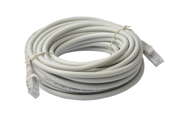 Cablu UTP Retea Gri Ethernet Cat 5e 10m Lungime - Cablu Patch de Internet cu Mufa Conector RJ45 
