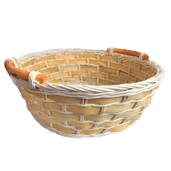 Cos decorativ din Ratan galben 26x10 cm 