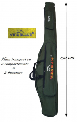 Husa transport Lansete/Vergi cu 2 compartimente + 2 buzunare Lungime 145 cm 