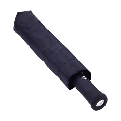 Umbrela de Lux pliabila cu deschidere si Inchidere automata si lanterna LED in maner Compact Protectie ploaie Uscare rapida Neagra 