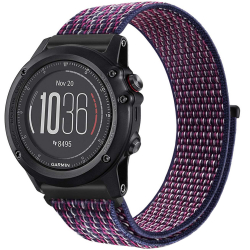 Curea ceas Smartwatch Garmin Fenix 3 / Fenix 5X 26 mm iUni Soft Nylon Sport Midnight Purple