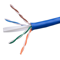 Cablu retea UTP cat 6e cupru 0.4mm ACTIVE la METRU albastru internet 