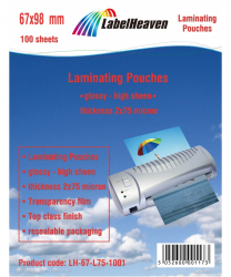 Folie de Laminare 75 Microni LabelHeaven Carti de Vizita 67x98 mm 100 Coli 