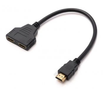 Hub HDMI cu 2 porturi spliter/ multiplicator 1 la 2 cablu 20cm calitate deosebita Full HD contacte aurite