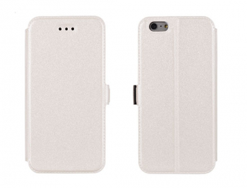 Husa protectie BOOK POCKET pentru HUAWEI P8 Lite 5.0 Inch . Inchidere magnetica. Piele. Alb 
