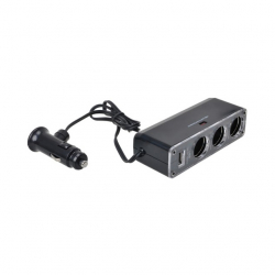 Multiplicator Priza Bricheta Auto Automax 12/24V cu 3 Iesiri si USB 