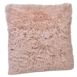 Perna decorativa pufoasa moale blana artificiala bej 52 x 52 cm Topi Dreams 