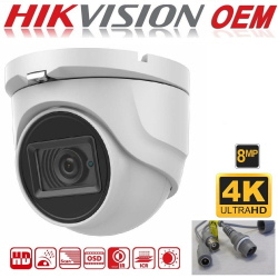 Camera dome Turbo HD Hikvision - DS-2CE76U1T-ITMF 8MP 2.8mm IR EXIR 30m IP67 