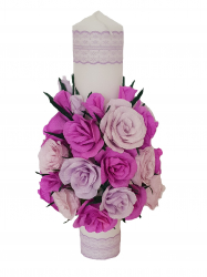 Lumanare botez/nunta Handmade Minis Boutique mov deschis si lila 