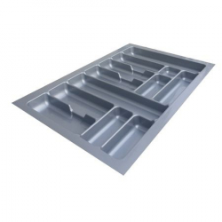 Suport organizare tacamuri gri pentru latime exterioara corp 800 mm montabil in sertar de bucatarie 