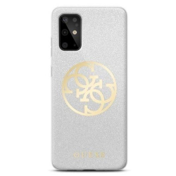 Husa de protectie GUESS Glitter Circle Gold Logo pentru Samsung Galaxy S20 Ultra Gri BBL1312 