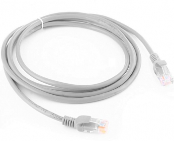 Cablu UTP Retea Gri Ethernet Cat 5e 3m Lungime - Cablu Patch de Internet cu Mufa Conector RJ45 