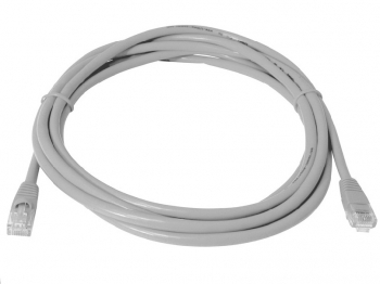 Cablu UTP Retea Gri Ethernet Cat 5e 5m Lungime - Cablu Patch de Internet cu Mufa Conector RJ45 