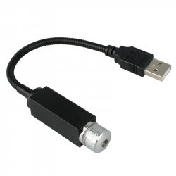 Proiector cu lumina laser ambientala cu stele pentru masina cu usb universal-ROSU 