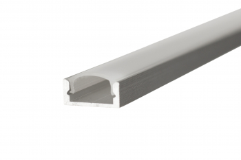 Set profile led Qdecor LP7 2m aplicat 1profil aluminiu 1 profil policarbonat 4 capete banda autoadeziva aplicata