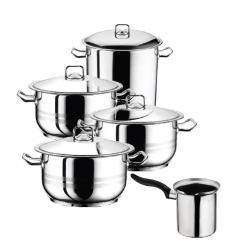 Set 4 oale cu capac ibric 500ml HASCEVHER GASTRO 9 piese otel inoxidabil 