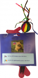 Jucarie de agatat pentru pisici multicolora Global pet 25 x 13 cm 