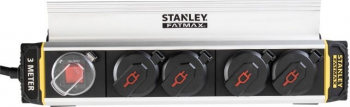 Cablu prelungitor cu 4 prize 3m lungime intrerupator clema din aluminu IP44 Stanley 