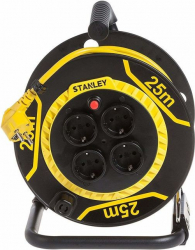 Prelungitor rola tip tambur cu 4 prize cablu H05VV-F 3G1 5 mm2 3200W IP20 lungime 25 m Stanley 