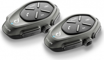 Sistem de comunicare moto Interphone Tour Dual Pack FM Conferinta de pana la 4 rideri simultan distanta 1 5Km 