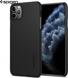 Husa slim Spigen iPhone 11 Pro Max Case Thin Fit Black 