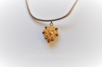 colier inima lantisor auriu pandantiv cristal 