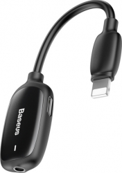 Adaptor audio Baseus Lightning L51 iPhone la Jack 3.5mm Functie de Incarcare Negru