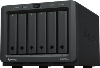 NAS Synology DiskStation DS620slim CPU Intel J3355 2.5GHz, 2GB DDR3, 6-Bay SATA, 2 x RJ45 Gb, 2 x USB3.2