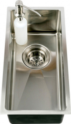Set chiuveta bucatarie inox CookingAid Hera Mini cu Dozator Sapun si accesorii montaj 250mmx430mm adancime cuva 180 mm montare pe blat