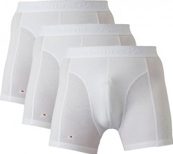 Set de boxeri 3 perechi - Newtone - Cu banda elastica cu logo in talie - Alb - M