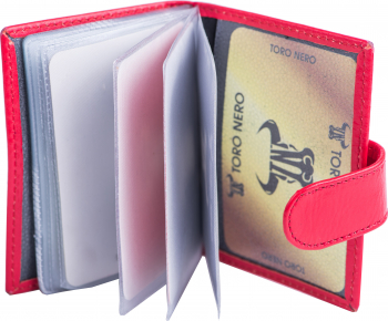 Portcard piele Toro Nero Card master red 