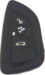Husa cheie auto din silicon compatibil BMW 2 butoane negru 
