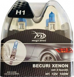 Set 2 becuri halogen 12V H1 100W + 109 intensitate Alb Xenon sticla Quartz