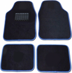 Set 4 covorase auto universale dimensiune fata 65 x 44 cm/spate 46 x 41 cm cu dunga albastra 