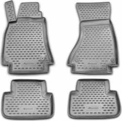 Set covorase cauciuc negre tip tavita Premium compatibil Audi A4 B8 2007-2015 