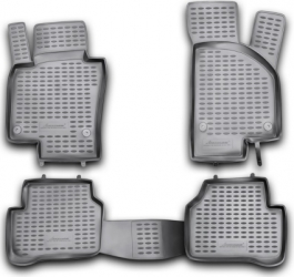 Set covorase cauciuc bej tip tavita Premium compatibil VW Passat B7 2011-2015 